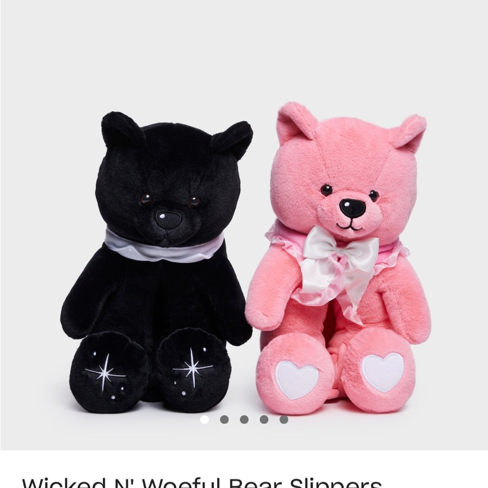Wicked N Woeful bear slippers by Dolls Kills.